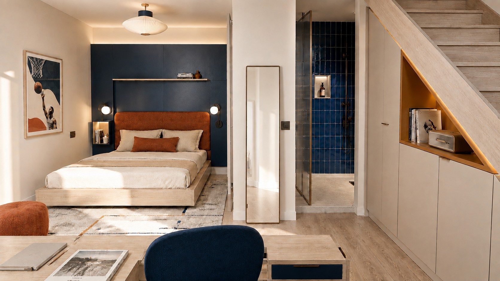 Chambre en souplex — visuel d'intention
